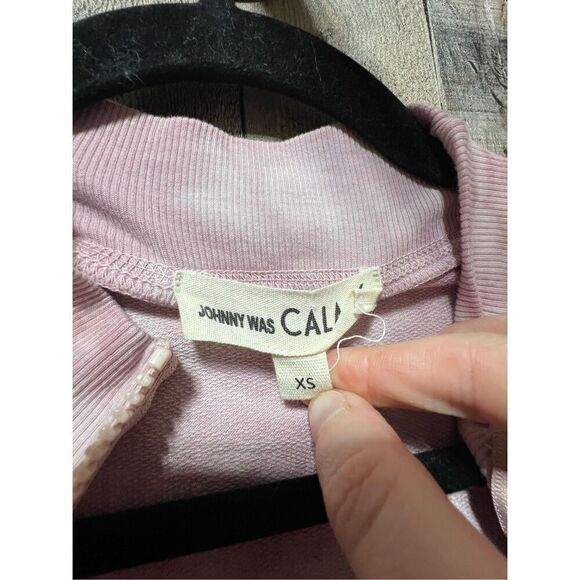 Johnny Was Calme Pink Tie Dye Raglan Half Zip Pullover Size XS - Picture 4 of 5